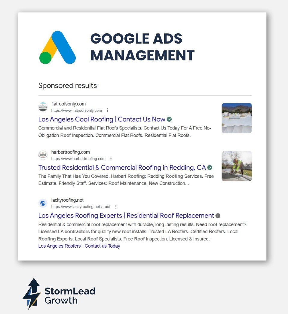 Google Ads lead generation service for roofing companies — pay-per-click for roofers